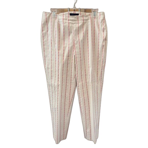 Piazza Sempione Jacquard Audrey Pants Champagne Ivory Cropped IT 48 US 12 - Picture 10 of 10